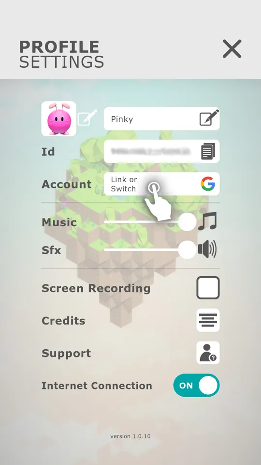 Step 1: the in-game screen for deleting your account
